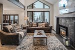 Great room has views of Lake Pend Oreille - when it`s not snowing